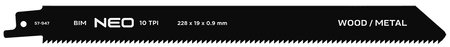 Brzeszczoty do piły szablastej 228 x 19 x 0.9 mm, 10TPI, kpl. 2 szt.