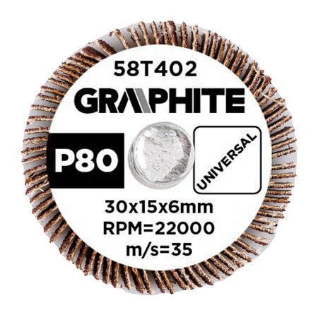 Ściernica listkowa trzpieniowa 30 x 15 x 6 mm, P80