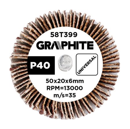 Ściernica listkowa trzpieniowa 50 x 20 x 6 mm, P40