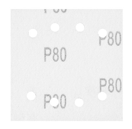 Papiery ścierne na rzep, kwadrat 113 x 113 mm, P80, 5 szt., z 8 otworami do 04-623
