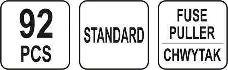 ZESTAW 92 BEZPIECZNIKÓW PŁYTKOWYCH STANDOWYCH