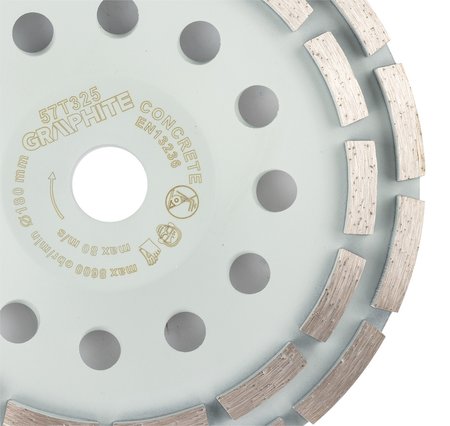 Tarcza diamentowa szlifierska, 2 segmenty, 180 x 22.2 mm, na sucho