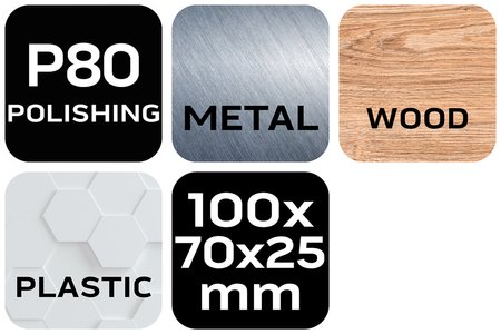 Gąbka ścierna 70 x 25 x 100 mm, K80