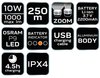 Latarka akumulatorowa USB 1000 lm OSRAM P9 LED