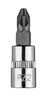 Końcówka wkrętakowa PZ2 na nasadce 1/4", krótka, 37 mm