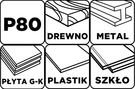 Siatka ścierna 115 x 280 mm, P80