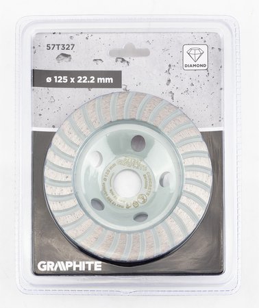 Tarcza diamentowa szlifierska, turbo, 125 x 22.2 mm, na sucho