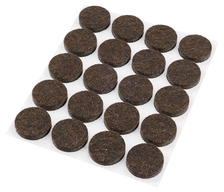 Podkładki filcowe okrągłe samoprzylepne, ciemnobrązowe 20mm, 20 szt.
