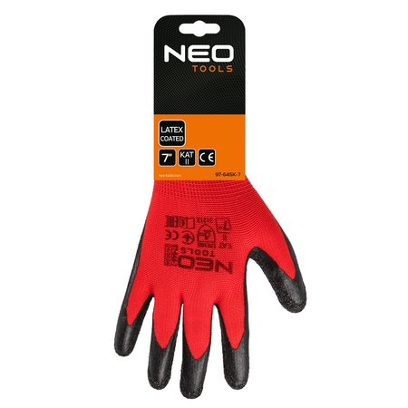 Rękawice robocze, poliester pokryty lateksem (crincle), 3121X, rozmiar 7 (karta)