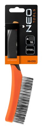 Szczotka druciana, drut stalowy, 4x16 rzędów