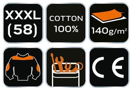 Koszula robocza DENIM, rozmiar XXXL