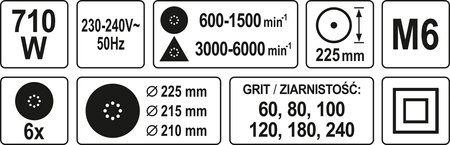 SZLIFIERKA DO GŁADZI 710W NA WYSIĘGNIKU