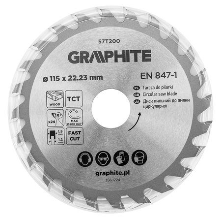 Tarcza do pilarki, widiowa, 115 x 22.23 mm, 24 zęby