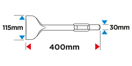Dłuto HEX płaskie 115 x 400 mm