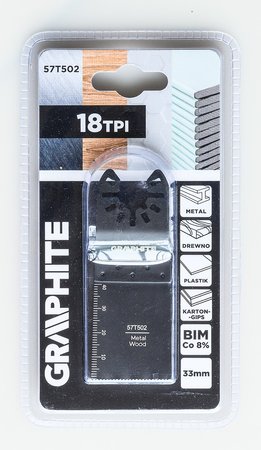 Brzeszczot do urządzenia wielofunkcyjnego, do cięcia wgłębnego, BIM Co 8%, 33 mm