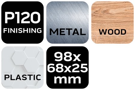Gąbka ścierna 98 x 25 x 68 mm, K120, skośna