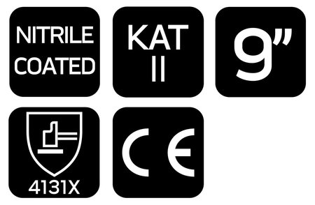 Rękawice robocze, poliester pokryty nitrylem, 4131X, rozmiar 9 (karta)