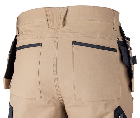 Spodnie robocze Mix&Match, 4 way stretch, z kaburami, Cordura, beżowo-czarne, rozmiar XS