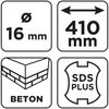 Wiertło do betonu SDS Plus z podwójną spiralą 16 x 410 mm