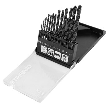 Wiertła do metalu HSS, 1.5 - 6.5mm, zestaw 13 szt.