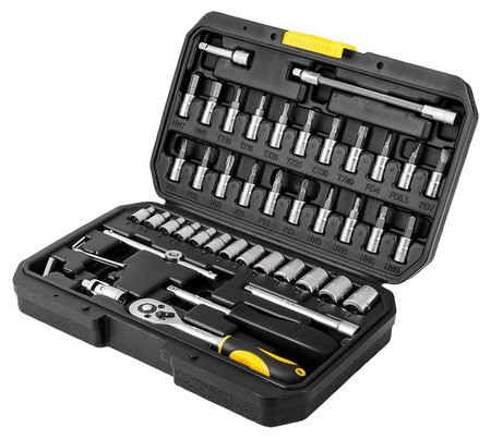 Klucze nasadowe 1/4", zestaw 46 szt.