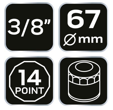 Nasadka do filtra oleju 67 mm, 14 kątna