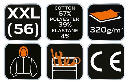 Bluza rozpinana z kapturem COMFORT, szara, rozmiar XXL