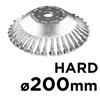 Szczotka druciana do kosy spalinowej 200 x 25,4 mm, twarda, druty splątane