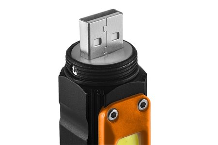 Latarka akumulatorowa USB  300 lm 2 w 1 CREE XPE + COB LED