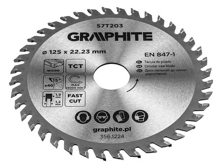 Tarcza do pilarki, widiowa, 125 x 22.23 mm, 40 zębów