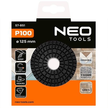 Diamentowy dysk polerski na rzep 125 mm, P100