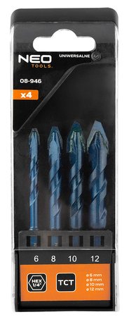 Zestaw wierteł uniwersalnych HEX 6,8,10,12 mm