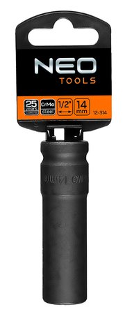 Nasadka udarowa 1/2" długa, 14 x 78mm , Cr-Mo