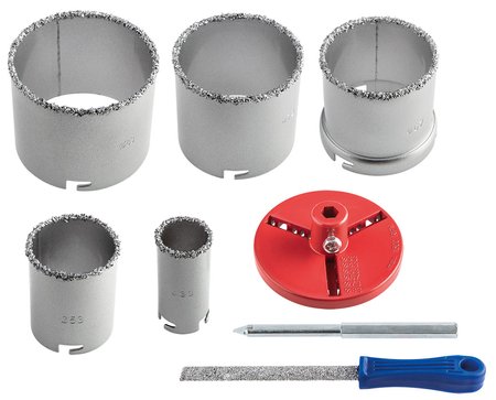 Otwornice wolframowe 32-83 mm, zestaw 5 szt. + pilnik