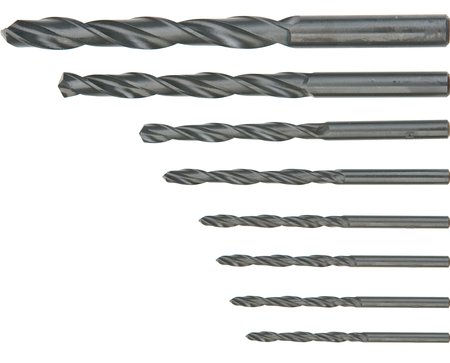 Wiertła do metalu HSS, 3.0-10.0 mm, zestaw 8 szt.
