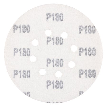 Krążki ścierne na rzep 150 mm, P180, 5 szt., z 8 otworami