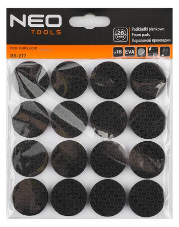 Podkładki z pianki okrągłe samoprzylepne, czarne 28mm, 16 szt.