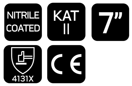 Rękawice robocze, poliester pokryty ntrylemx, 4131X, rozmiar 7