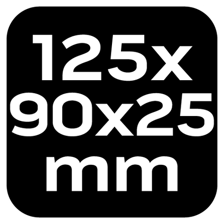 Gąbka ścierna 125 x 25 x 90 mm, K120, skośna