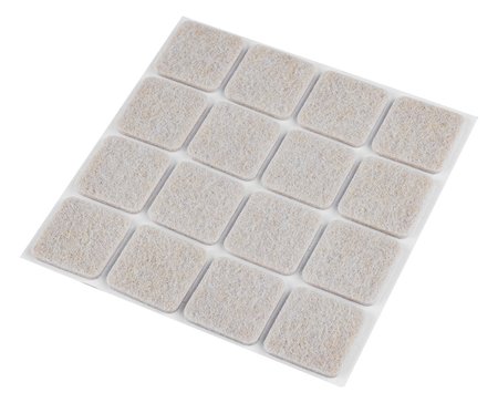 Podkładki filcowe samoprzylepne, jasnobrązowe 25x25 mm, 16 szt.