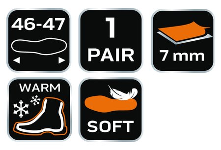 Wkładki do butów filcowe - rozmiar 46-47.