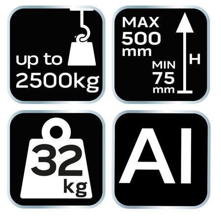 Podnośnik hydrauliczny, niskoprofilowy, 2.5 t