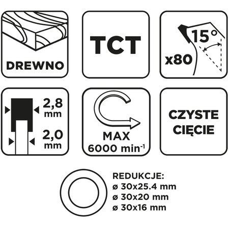 Tarcza do pilarki, widiowa, 300 x 30 mm, 80 zębów