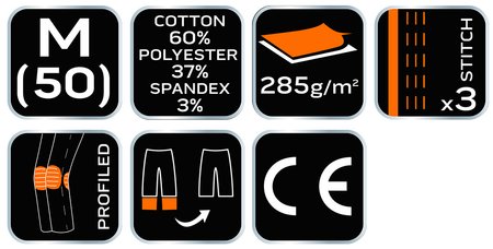 Spodnie robocze HD Slim, odpinane kieszenie, rozmiar M