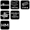 Frez do metalu HM, typ B (walcowy z ostrzami na górze), 8 x 20 mm, trzpień 6 x 45 mm