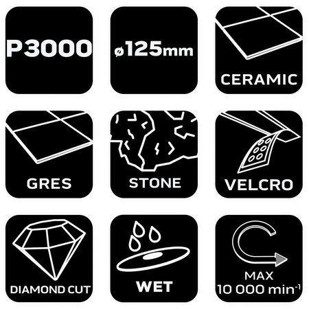 Diamentowy dysk polerski na rzep 125 mm, P3000