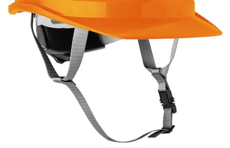 Hełm przemysłowy z paskiem podbródkowym, pomarańczowy