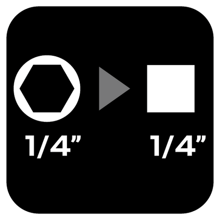 Adapter z 1/4" HEX na 1/4" KWADRAT