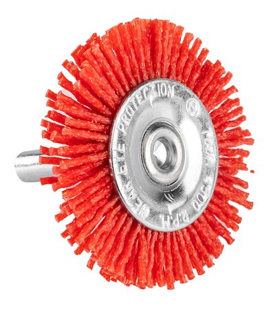 Szczotka nylonowa tarczowa 50 mm, z trzpieniem 6 mm