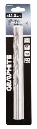 Wiertło do metalu HSS, DIN 340, przedłużane, 12 mm